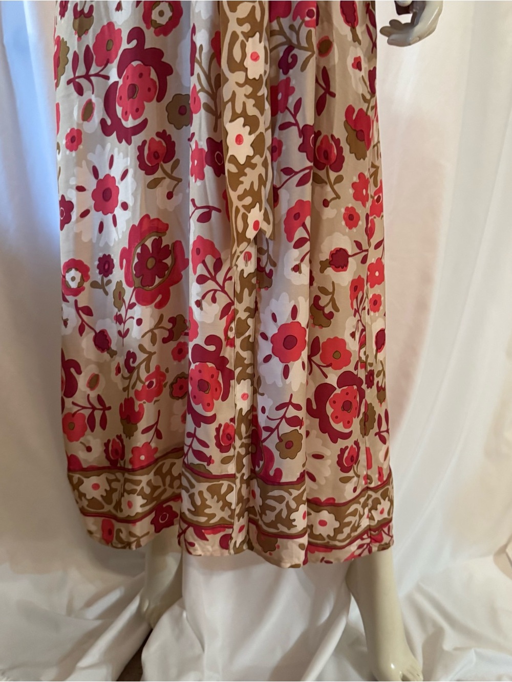 J. McLaughlin:Serena Maxi Shirt Dress with Red Floral Print:Size L - Picture 8 of 10